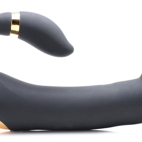 10X Pleasure Pose Come Hither Silicone Vibrator with Poseable Clit Stimulator - Royal Sins