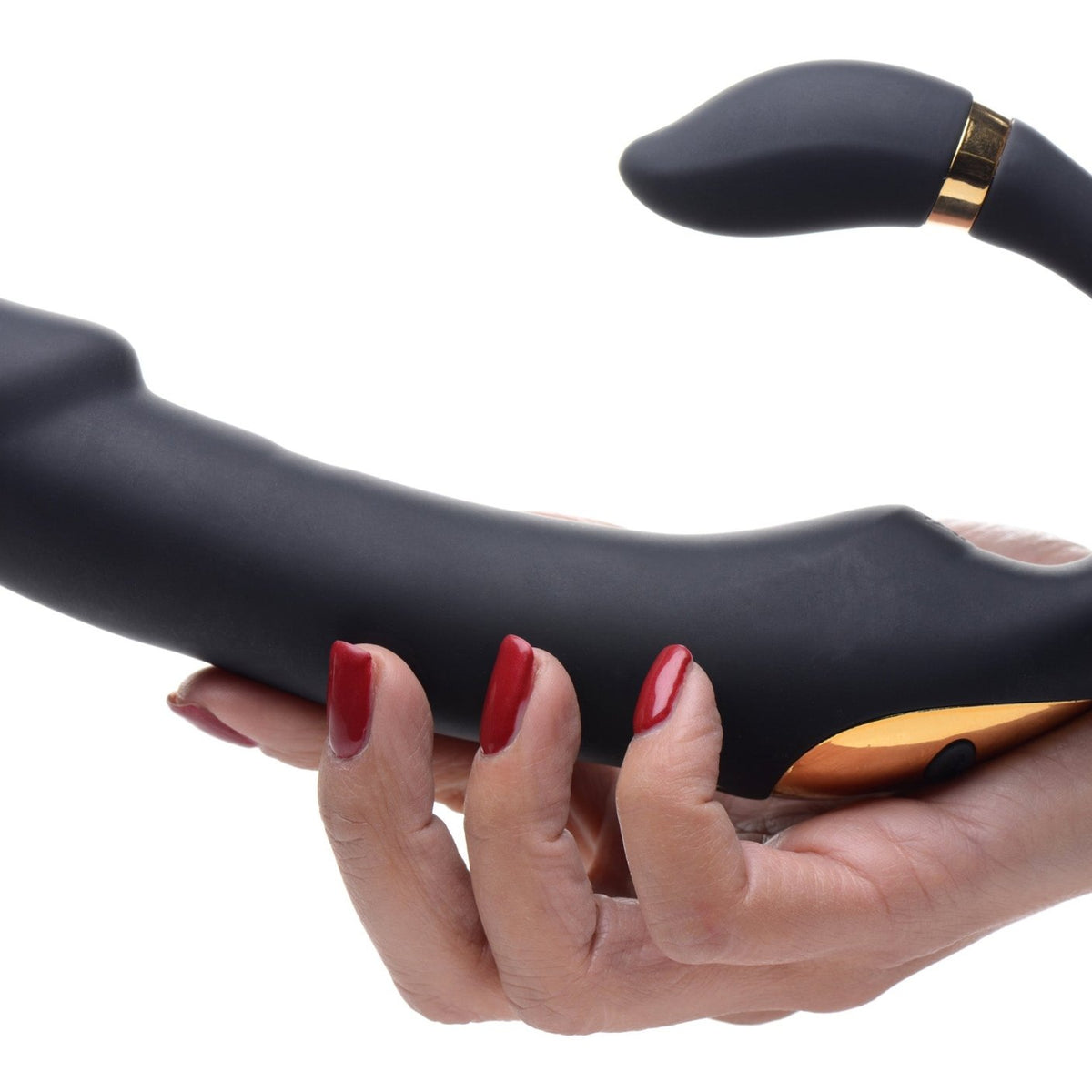 10X Pleasure Pose Come Hither Silicone Vibrator with Poseable Clit Stimulator - Royal Sins