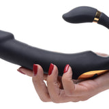 10X Pleasure Pose Come Hither Silicone Vibrator with Poseable Clit Stimulator - Royal Sins