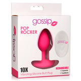 10X Pop Rocker Vibrating Silicone Plug with Remote - Magenta - Royal Sins