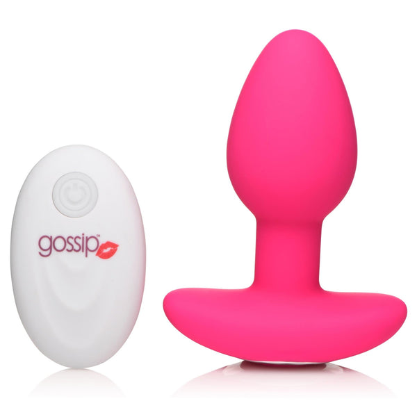 10X Pop Rocker Vibrating Silicone Plug with Remote - Magenta - Royal Sins