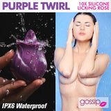 10X Purple Twirl Silicone Licking Rose - Royal Sins