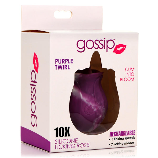 10X Purple Twirl Silicone Licking Rose - Royal Sins