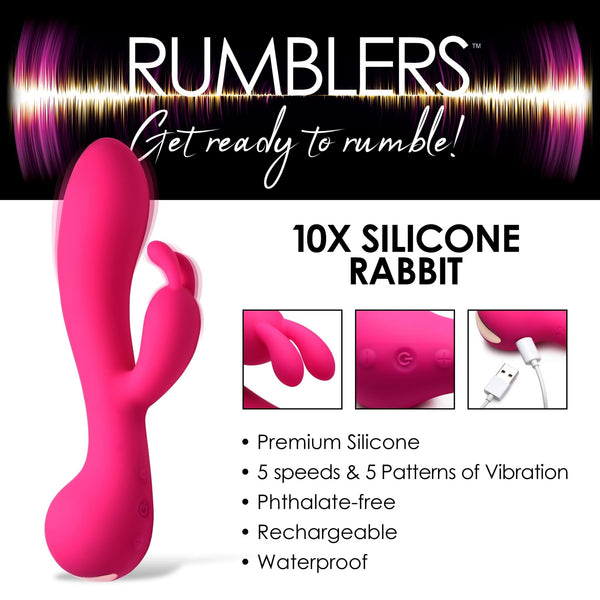 10X Rabbit Silicone Vibrator - Royal Sins