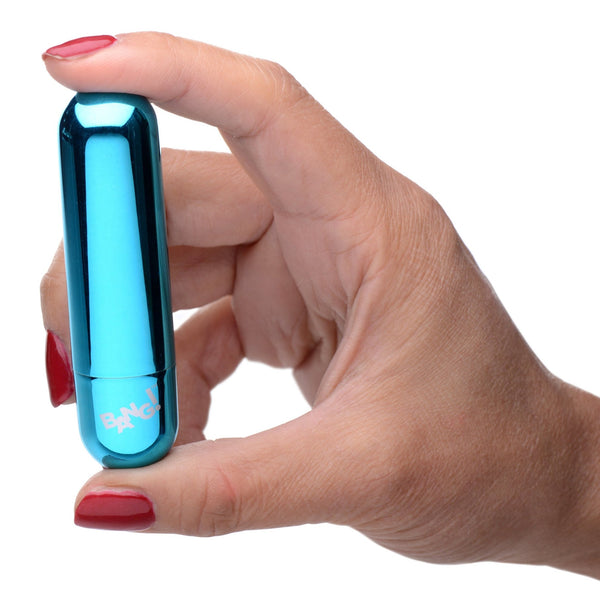 10X Rechargeable Vibrating Metallic Bullet - Blue - Royal Sins