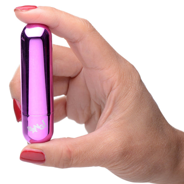 10X Rechargeable Vibrating Metallic Bullet - Purple - Royal Sins