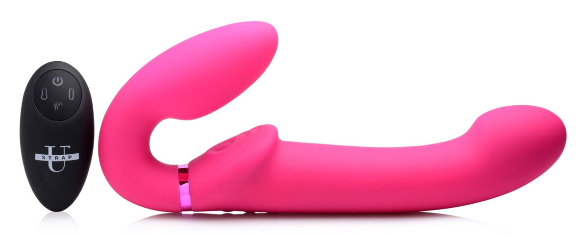 10X Remote Control Ergo - Fit G - Pulse Inflatable and Vibrating Strapless Strap - on - Pink - Royal Sins