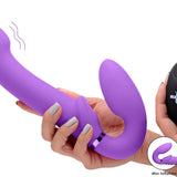 10X Remote Control Ergo - Fit G - Pulse Inflatable and Vibrating Strapless Strap - on - Purple - Royal Sins