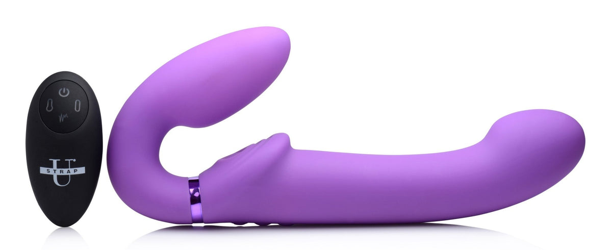 10X Remote Control Ergo - Fit G - Pulse Inflatable and Vibrating Strapless Strap - on - Purple - Royal Sins