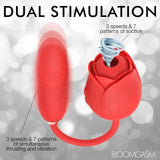 10X Romping Rose Suction and Thrusting Vibrator - Royal Sins