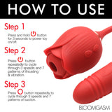 10X Romping Rose Suction and Thrusting Vibrator - Royal Sins