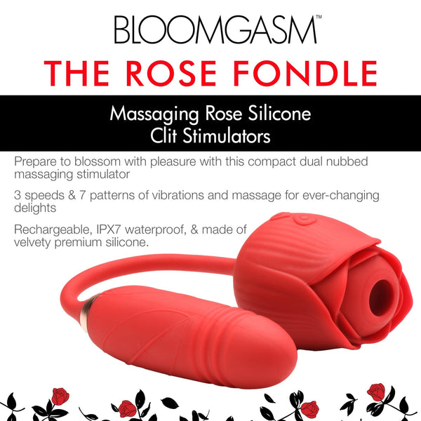 10X Romping Rose Suction and Thrusting Vibrator - Royal Sins