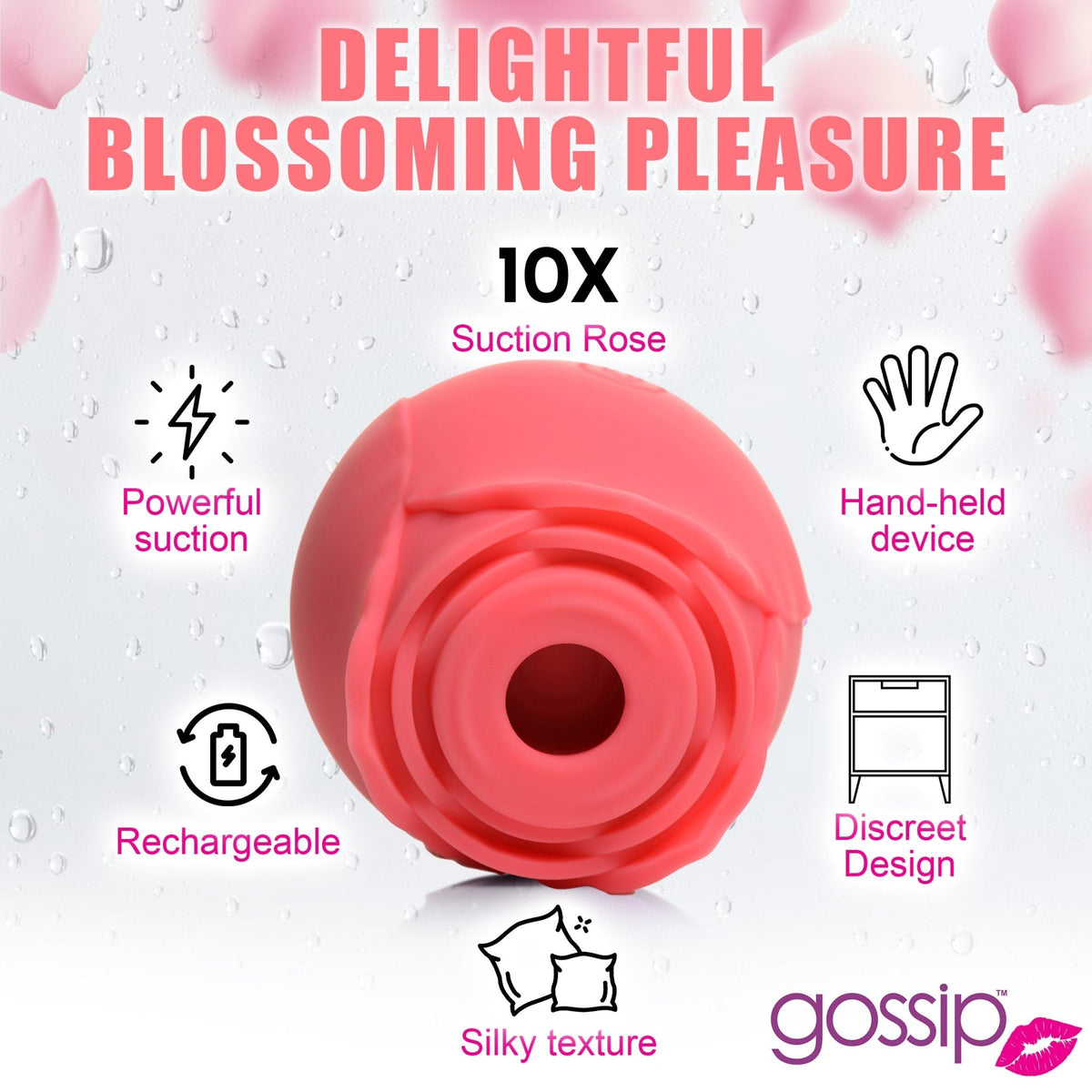 10X Rose Crave Silicone Clitoral Stimulator - Royal Sins