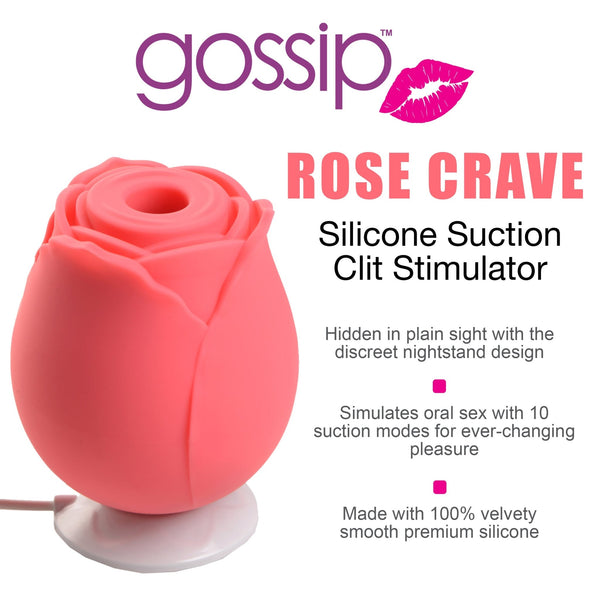 10X Rose Crave Silicone Clitoral Stimulator - Royal Sins