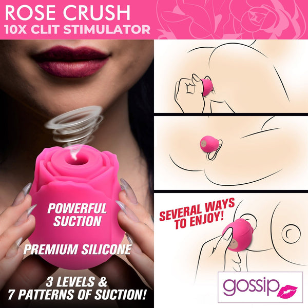 10X Rose Crush Silicone Clitoral Stimulator - Royal Sins