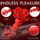 10X Rose Twirl Vibrating and Rotating Silicone Anal Beads - Royal Sins