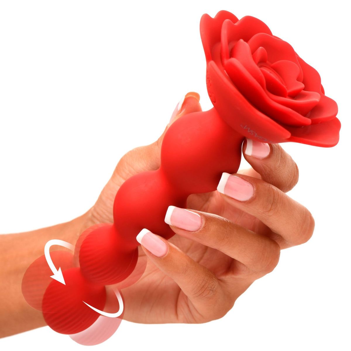 10X Rose Twirl Vibrating and Rotating Silicone Anal Beads - Royal Sins