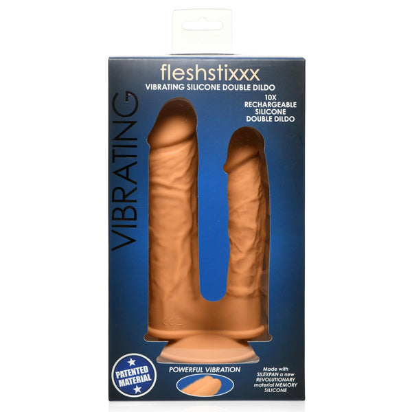 10X Silexpan Vibrating 6 and 7 Inch Double DIldo - Royal Sins