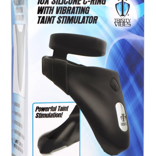 10X Silicone Cock Ring with Vibrating Taint Stimulator - Royal Sins