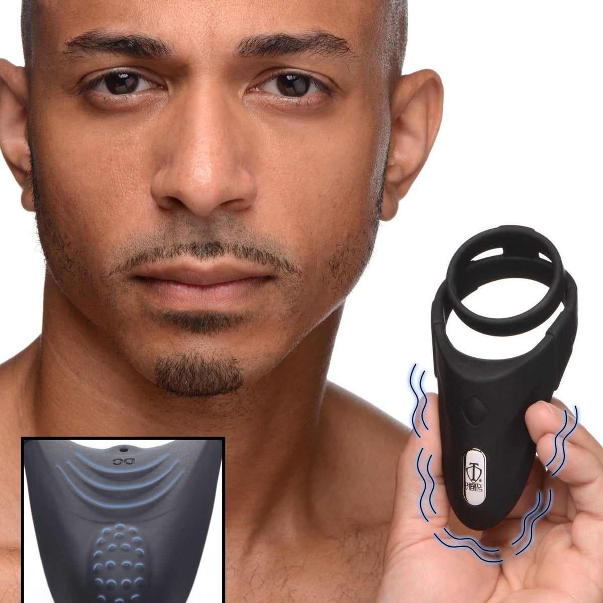 10X Silicone Cock Ring with Vibrating Taint Stimulator - Royal Sins