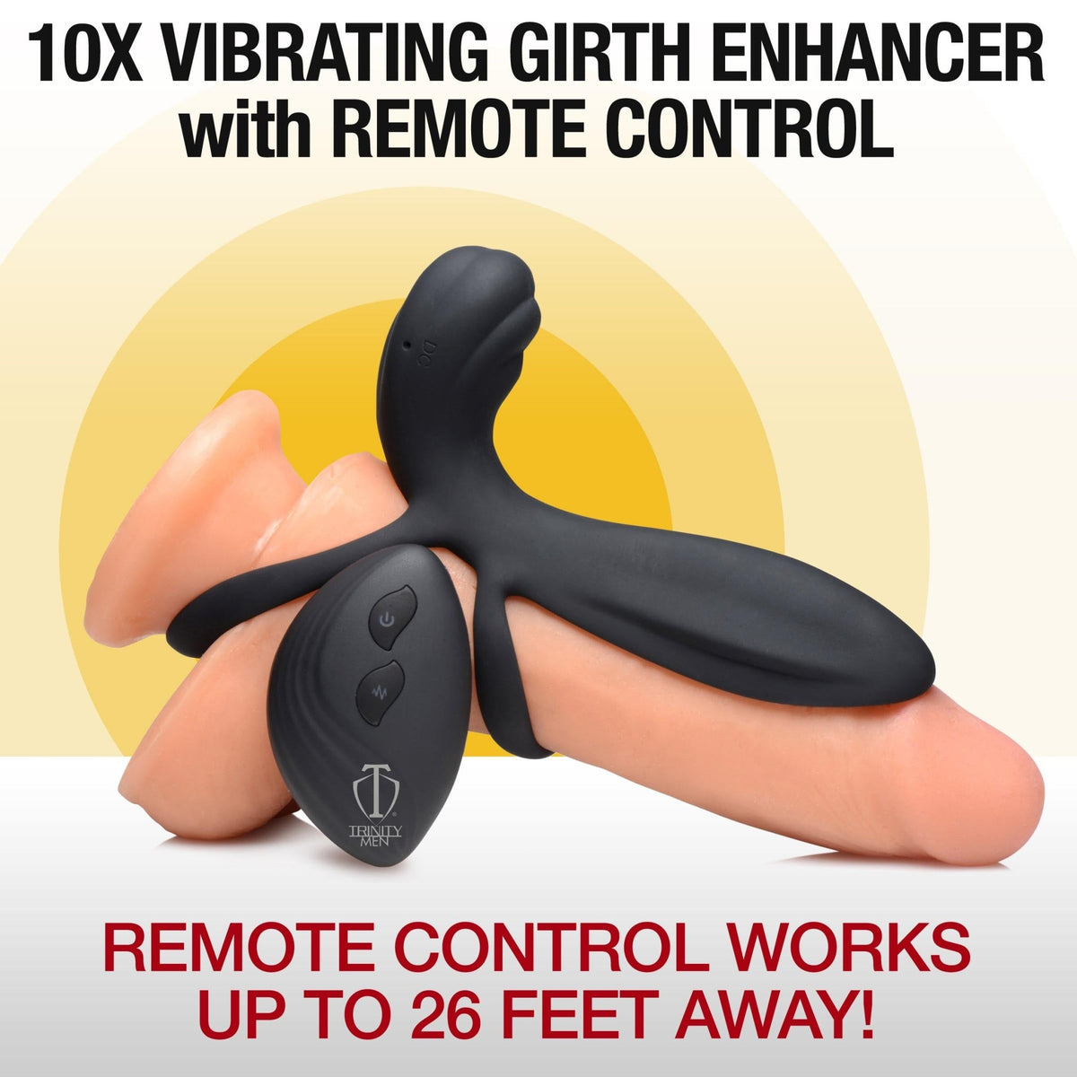 10X Silicone Vibrating Girth Enhancer with Remote Control - Royal Sins