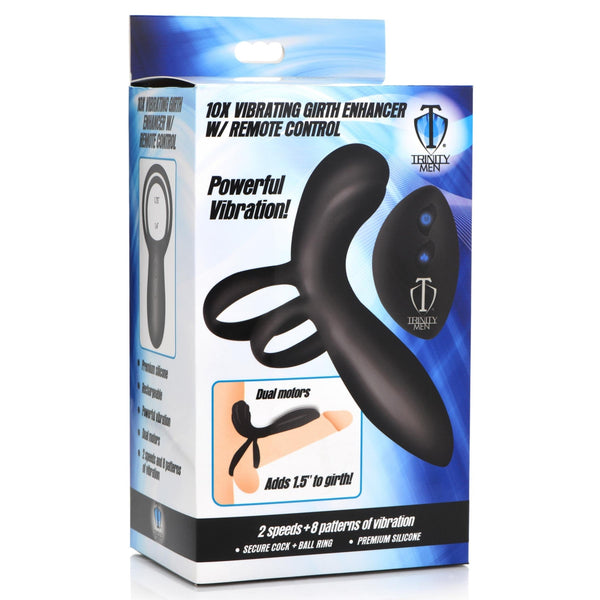 10X Silicone Vibrating Girth Enhancer with Remote Control - Royal Sins