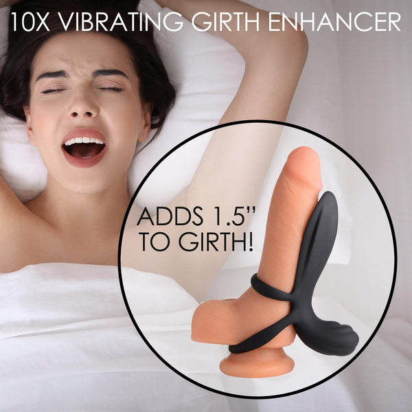 10X Silicone Vibrating Girth Enhancer with Remote Control - Royal Sins