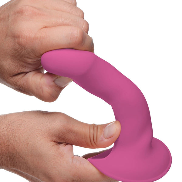 10X Squeezable Vibrating Dildo - Pink - Royal Sins