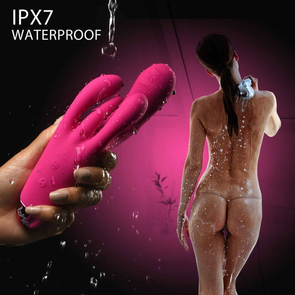 10X Triple Rabbit Silicone Vibrator - Pink - Royal Sins