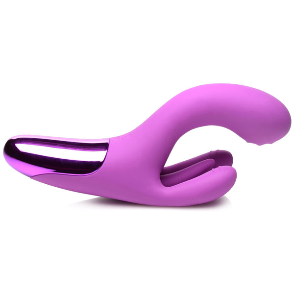 10X Triple Rabbit Silicone Vibrator - Purple - Royal Sins