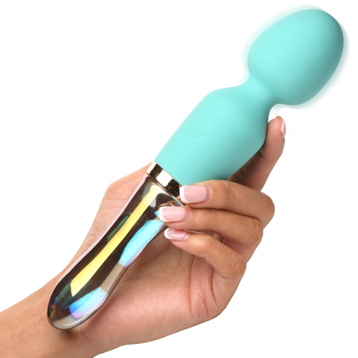 10X Turquoise Dual Ended Silicone and Glass Wand - Royal Sins