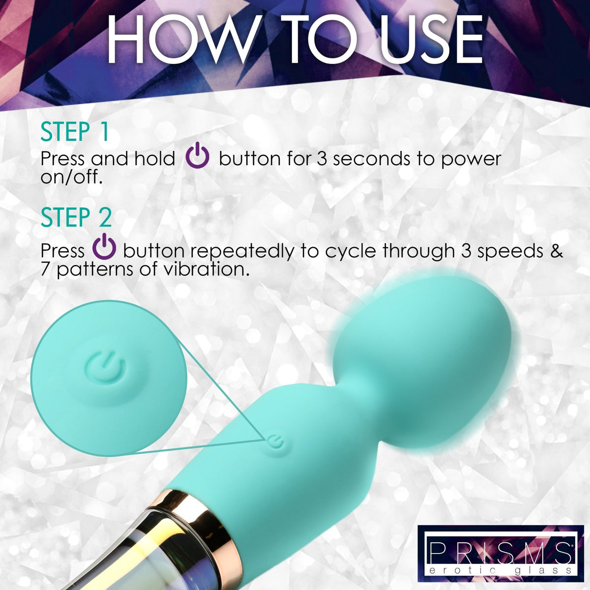 10X Turquoise Dual Ended Silicone and Glass Wand - Royal Sins