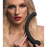 10X Vibra - Crescent Vibrating Silicone Dual - Ended Dildo - Black - Royal Sins