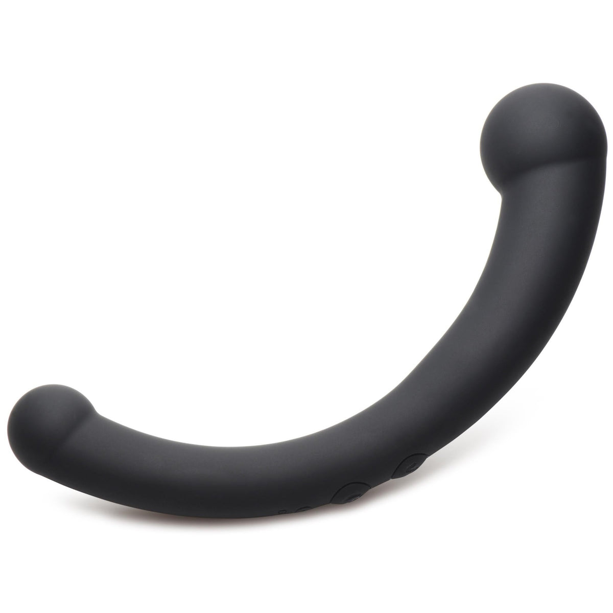 10X Vibra - Crescent Vibrating Silicone Dual - Ended Dildo - Black - Royal Sins