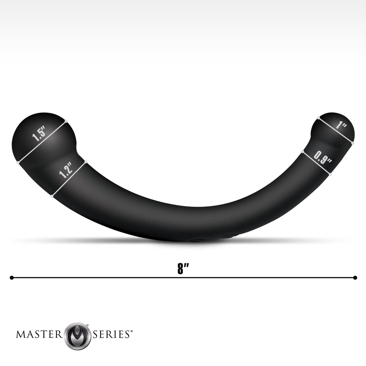 10X Vibra - Crescent Vibrating Silicone Dual - Ended Dildo - Black - Royal Sins