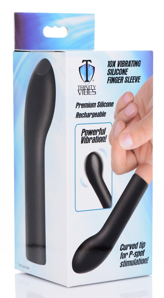 10X Vibrating Curved Silicone Finger Massager - Royal Sins