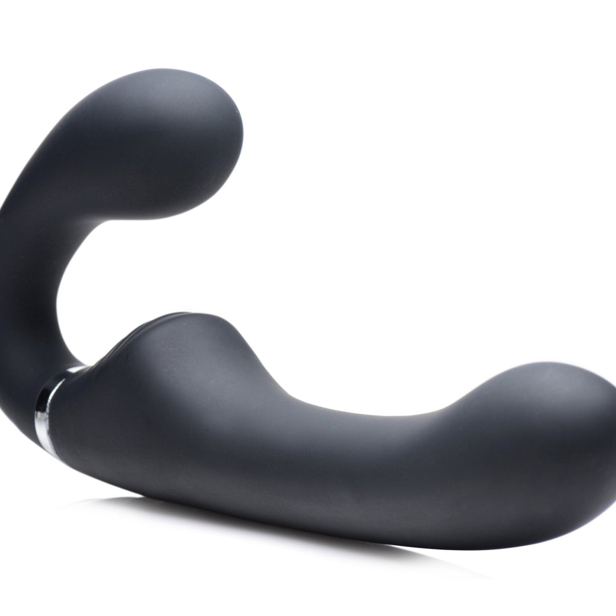 10X Vibrating Silicone Strapless Strap - on - Black - Royal Sins