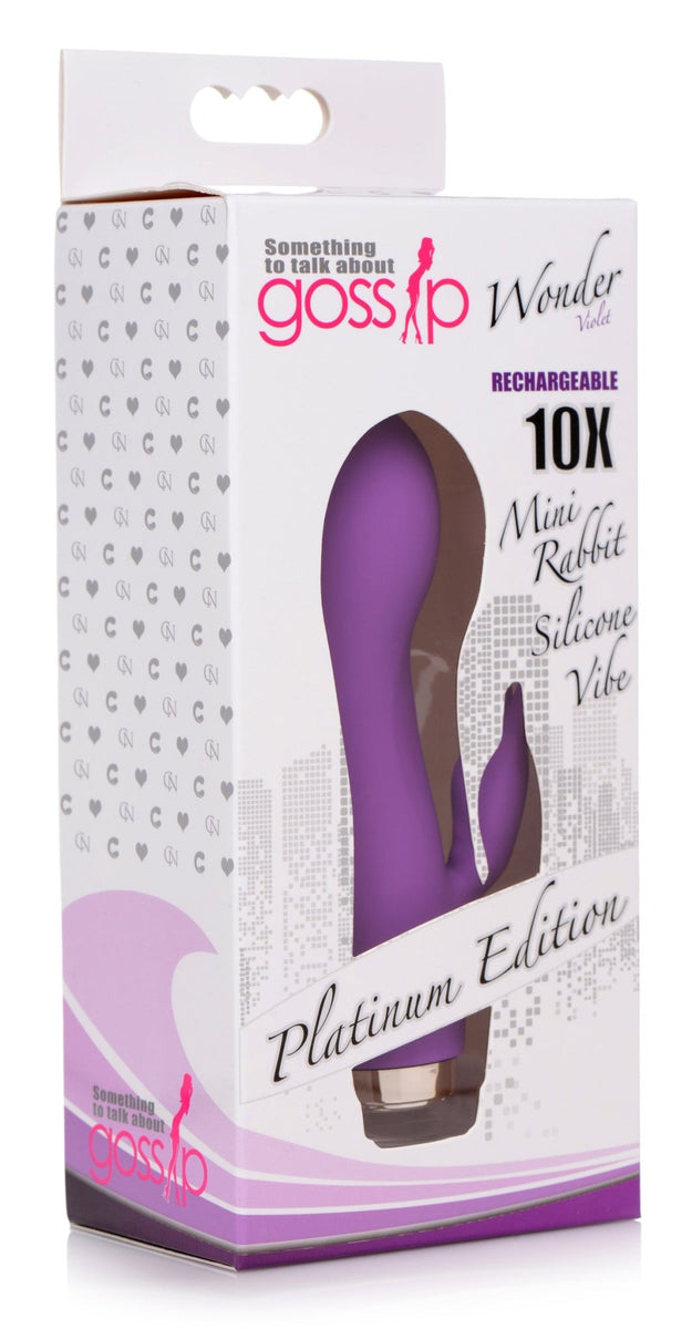 10X Wonder Mini Rabbit Silicone Vibrator - Purple - Royal Sins