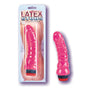 Latex Studs Vibrator - Ribbed Pink 6.5in