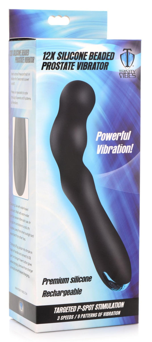 12X Silicone Beaded Prostate Vibrator - Royal Sins