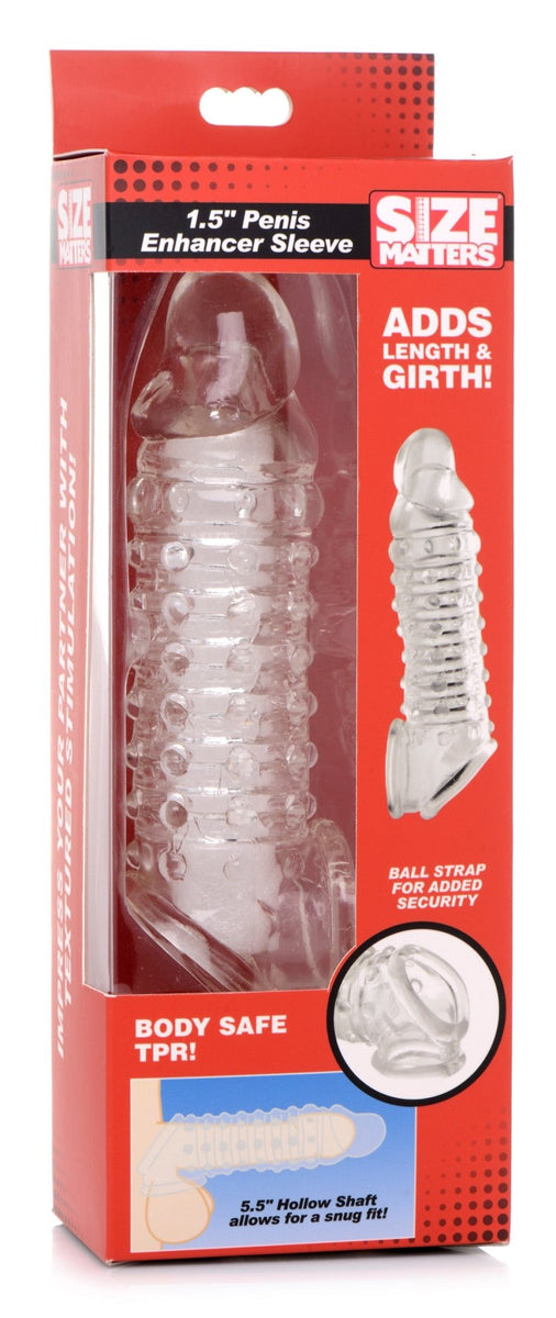 1.5 Inch Penis Enhancer Sleeve - Clear - Royal Sins