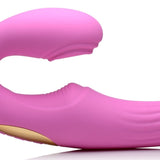 15X U - Pulse Silicone Pulsating and Vibrating Strapless Strap - on with Remote - Pink - Royal Sins