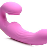 15X U - Pulse Silicone Pulsating and Vibrating Strapless Strap - on with Remote - Pink - Royal Sins