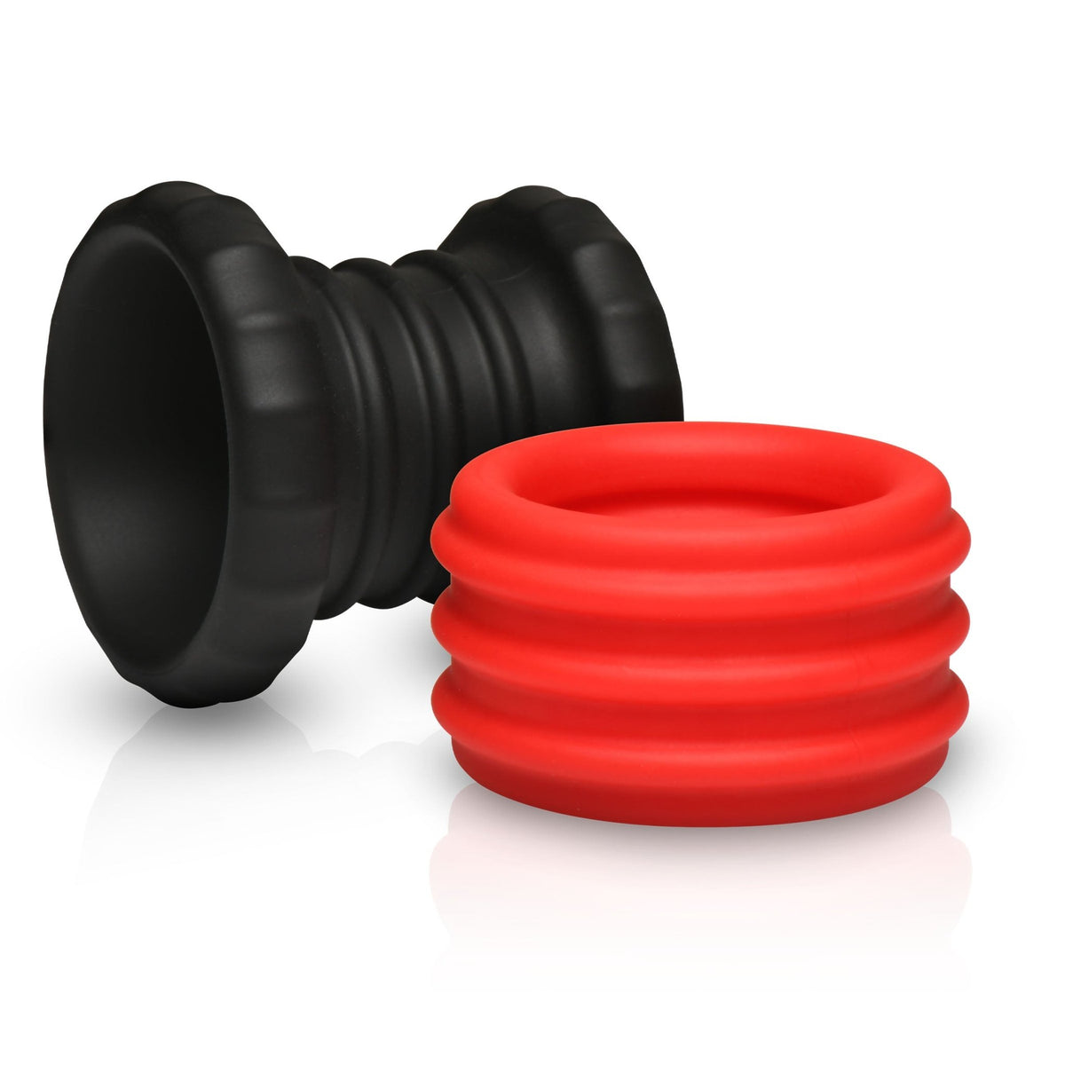 2 - in - 1 Silicone Cock Ring - Red - Royal Sins
