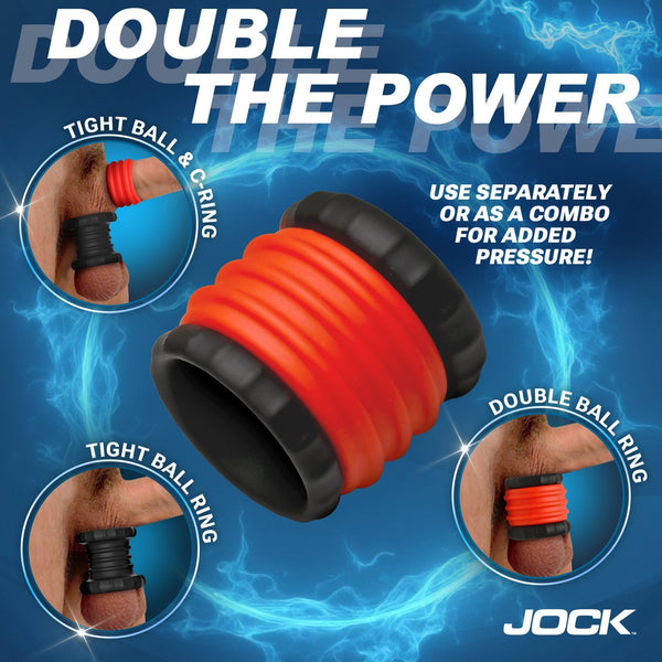 2 - in - 1 Silicone Cock Ring - Red - Royal Sins