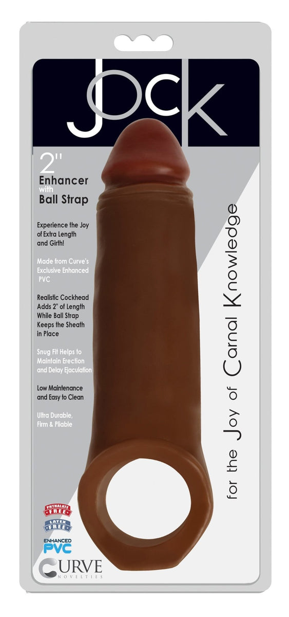 2 Inch Penis Enhancer with Ball Strap - Brown - Royal Sins