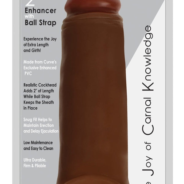 2 Inch Penis Enhancer with Ball Strap - Brown - Royal Sins