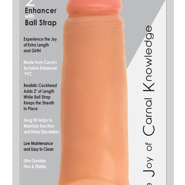 2 Inch Penis Enhancer with Ball Strap - Flesh - Royal Sins