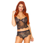 2 PC Eyelash lace cami with adjustable straps and cheeky boy short bottoms. - Royal Sins