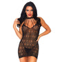 2 PC Moroccan lace mini dress with open keyhole back and matching g - string. - Royal Sins
